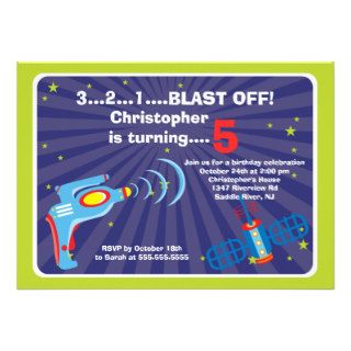 Outer Space Kids Birthday Party Invitation