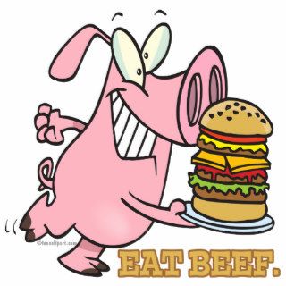 cute eat beef burger piggy pig cartoon photo cutouts