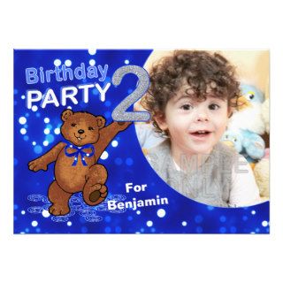 2nd Birthday Teddy Bears Party, Custom Photo Invite