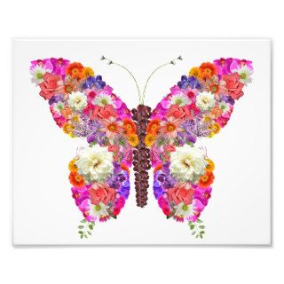 Pink Orange Floral Butterfly Girly Cute Collage Art Photo