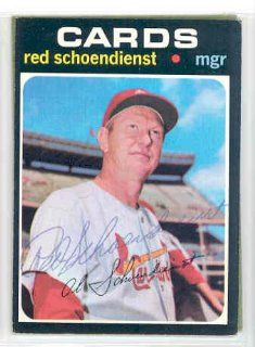 Red Schoendienst AUTO 1971 Topps #239 Cardinals Sports Collectibles