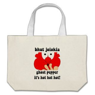 Funny ghost pepper tote bags