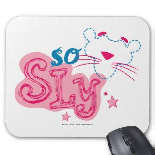 Pink Panther Outline Behind Words So Sly Mouse Mat