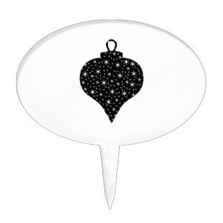 Black and White Christmas Bauble Design. Cake Toppers