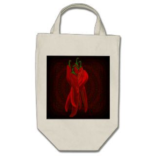 Red Chilies Cotton Canvas Grocery Tote Bag