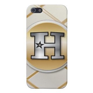 Monogrammed gold and silver effect letter H v3 iPhone 5 Case