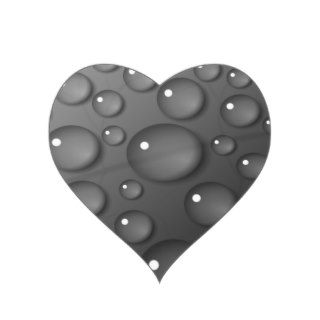 Grey Raindrop Background Heart Stickers