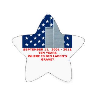 Where is Bin Laden's Grave 911 10 yr Anniversary Star Sticker