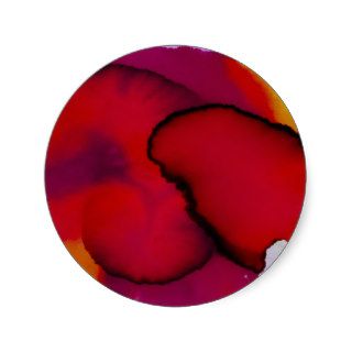 Colorful Abstract Watercolor Painting Round Stickers