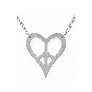 Tomas Stainless Steel Heart Peace Sign Necklace Elements by Tomas Jewelry