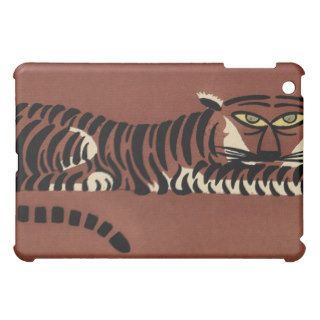 Tiger   Antiquarian, Colorful Book Illustration iPad Mini Covers