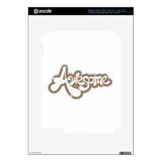Retro style trippy awesome text skins for iPad 3