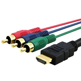 BasAcc Black Five foot High speed HDMI to Three RCA AV Component Cable BasAcc A/V Cables