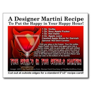 Devil's in the Details Halloween Martini Postcard