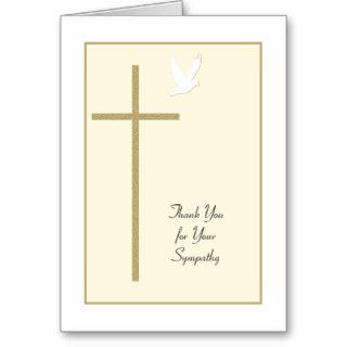 Funeral Sympathy Thank You Card    Cross & Dove