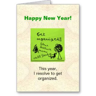 Funny Get Organized Resolution New Years Card