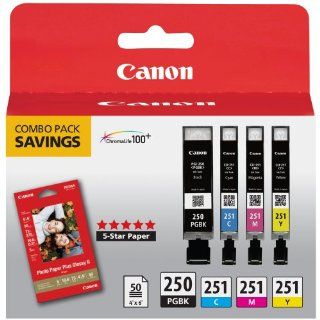 Canon PGI 250/CLI 251 Ink/Paper Combo Pack Ink Electronics