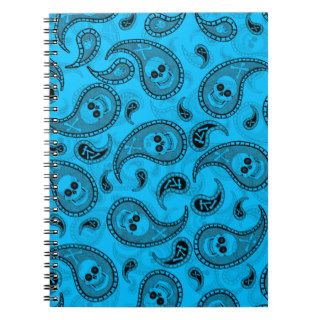 Black / Blue Skull & Bones Paisley Notebook