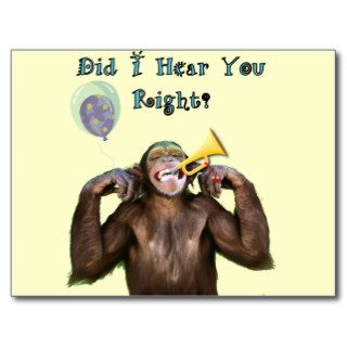 Funny Chimpanzee Humor Getting old Birthday card Post Card