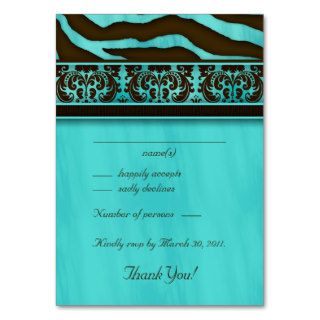 Elegant Wedding Response Cards  Zebra Damask BB Business Card Templates