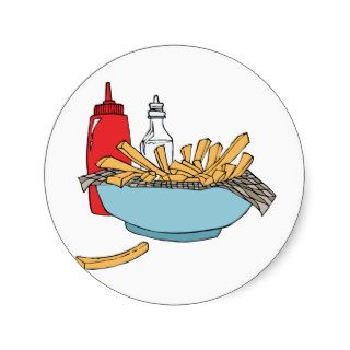 French Fries Chips Junk Snack Food Cartoon Art Sticker