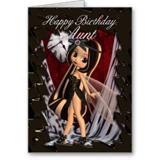 Aunt Birthday card with moonies Gothic Fairy