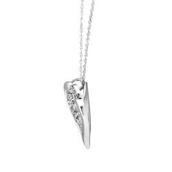 10k White Gold 1/4ct TDW Diamond Double Heart Necklace (I J, I2 I3) Diamond Necklaces