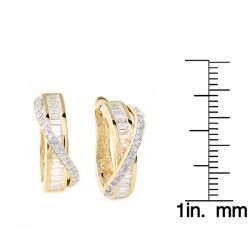 Beverly Hills Charm 14k Yellow Gold 1ct TDW Diamond Hoop Earrings (H I, I2) Beverly Hills Charm Diamond Earrings