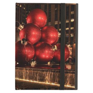 NYC Huge Christmas Ornaments Near Radio City iPad Case