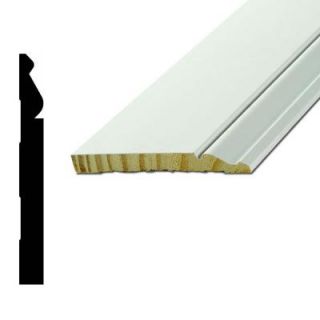 American Wood Moulding AMHL 163E 9/16 in. x 5 1/4 in x 96 in. Pine Primed Finger Jointed Base Moulding AMHL163E PFJ8