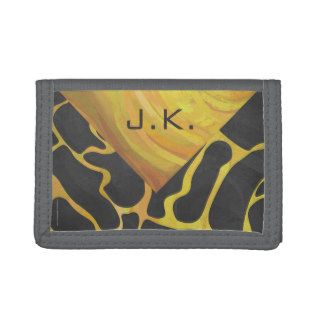 Giraffe Black and Yellow Print Trifold Wallet