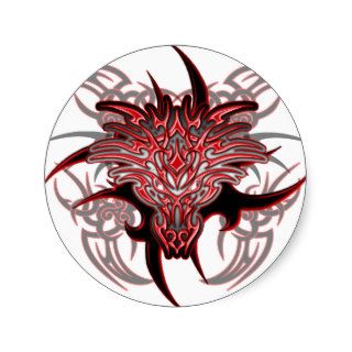 Dragon Tribal Round Sticker