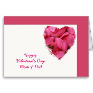 Valentine's Day, Mom and Dad, floral pink heart Card