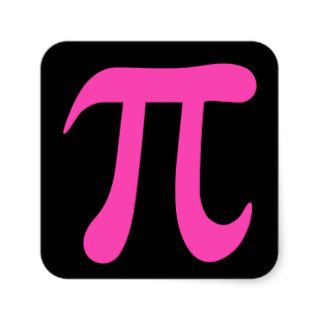 Hot pink and black pi symbol stickers