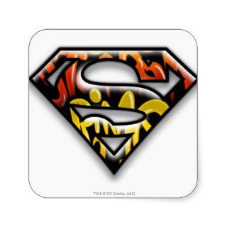 Black Outline Graffiti Superman Logo Stickers