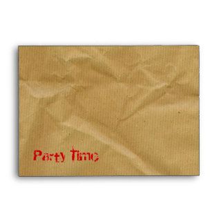 Fun Wrinkled Brown Bag Invitation Envelope