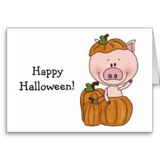 Pumpkin Pig (customizable) Greeting Cards