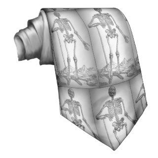 Sad Skeleton   Men's Halloween Tie