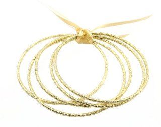 Bracelet   B233   5Pc Bangle Set   Size S (65mm) ~ Frosty Gold SERENITY CRYSTALS Jewelry