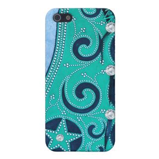 Leather Design Turquoise Chaps and Bling Cases For iPhone 5