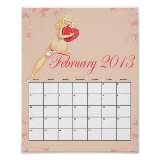 February 2013 Pin Up Calendar Posters