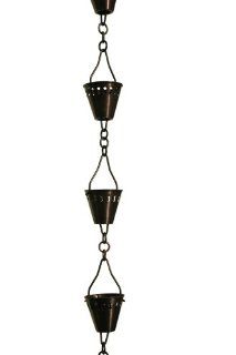 Patina Products R257 Antique Copper Shade Cup Rain Chain Full Length  Patio, Lawn & Garden