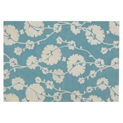 Amy Butler Blue Floral Hand tufted New Zealand Wool Rug (7'9 x 10'6) Amy Butler 7x9   10x14 Rugs