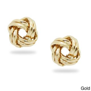 Gioelli 14k Gold Twisted Love Knot Stud Earrings Gold Earrings
