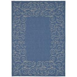 Indoor/Outdoor Contemporary Blue/Ivory Rug (2'7 x 5') Safavieh 3x5   4x6 Rugs