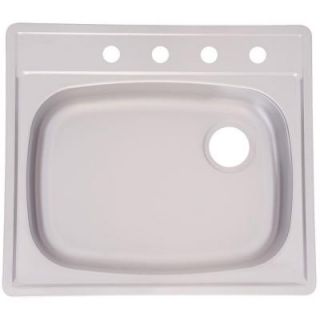 FrankeUSA Top Mount Stainless Steel 25x22x6 4 Hole Single Bowl Kitchen Sink FPSS604RB