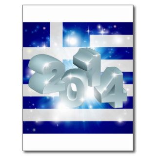 2014 Greek flag Postcard