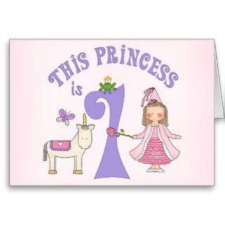 Unicorn Princess First Birthday Invitation Greeting Cards