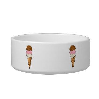 Triple Ice Cream in a Sugar Cone Cat Bowls
