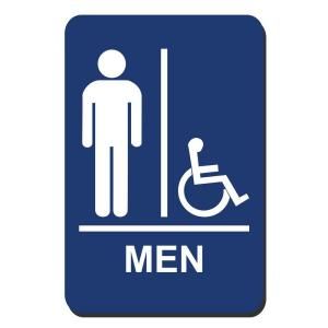 Lynch Sign 6 in. x 9 in. Men Accessible Braille for Latch Side of Door Sign MR 10